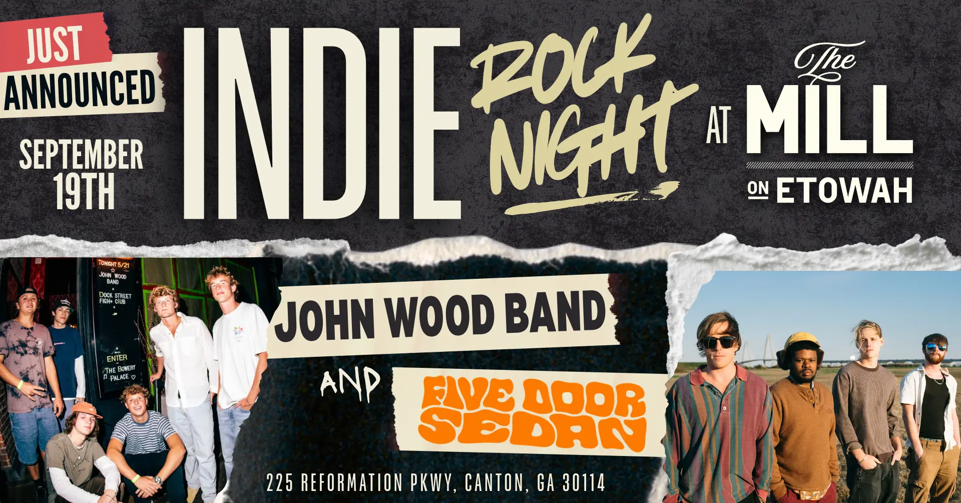 John Wood Band x Five Door Sedan Gameday Concert official event graphic