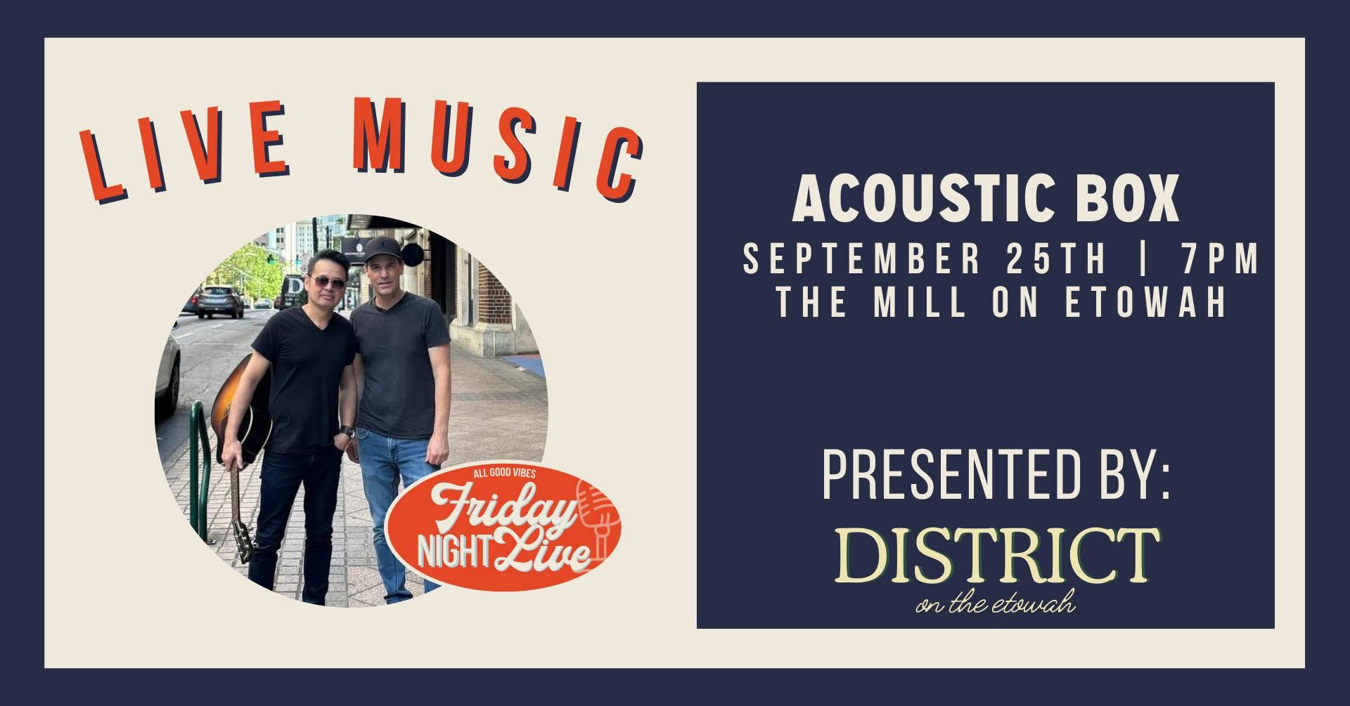 Friday Night Live — Acoustic Box official event graphic