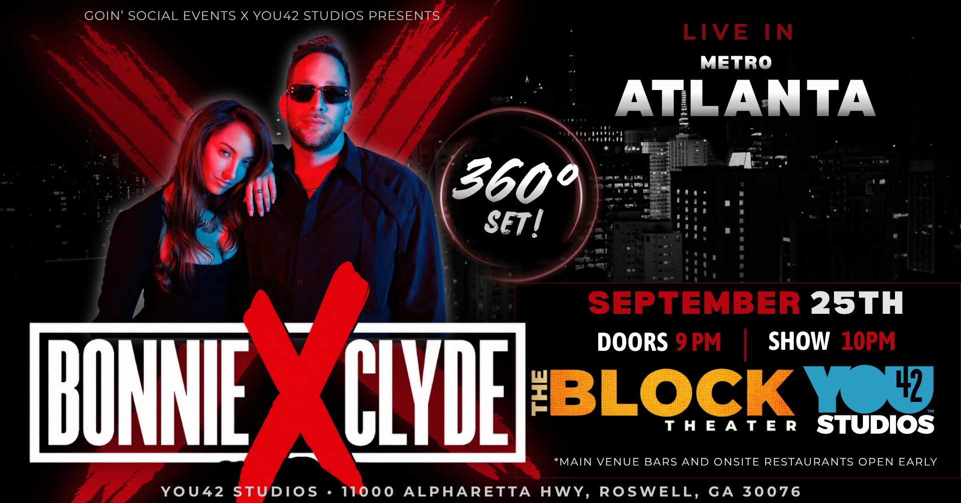 BONNIE X CLYDE 360° Show | The Block Theater official event graphic