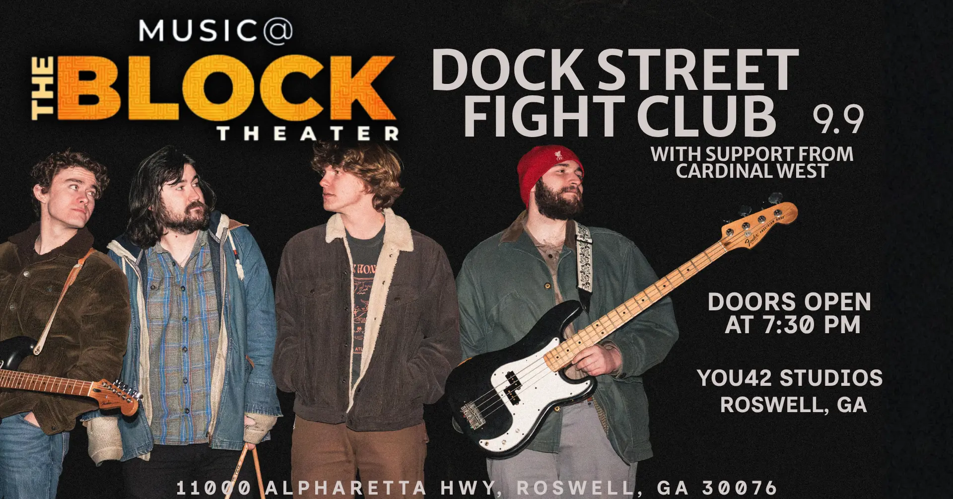 Dock Street Fight Club x Cardinal West at The Block Theater official event graphic