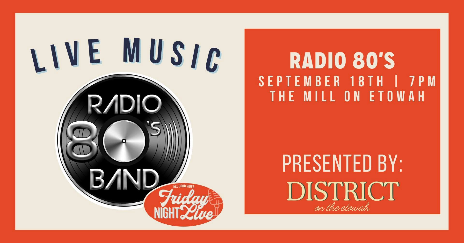 Friday Night Live — Radio 80's Band official event graphic