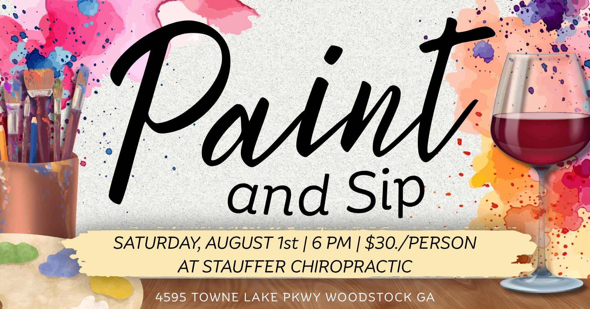 Paint & Sip official event graphic