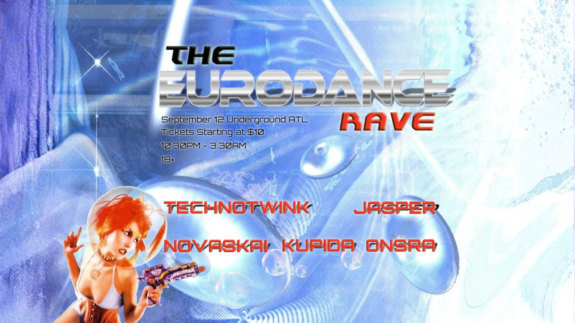 The Eurodance Rave 2.0 official event graphic