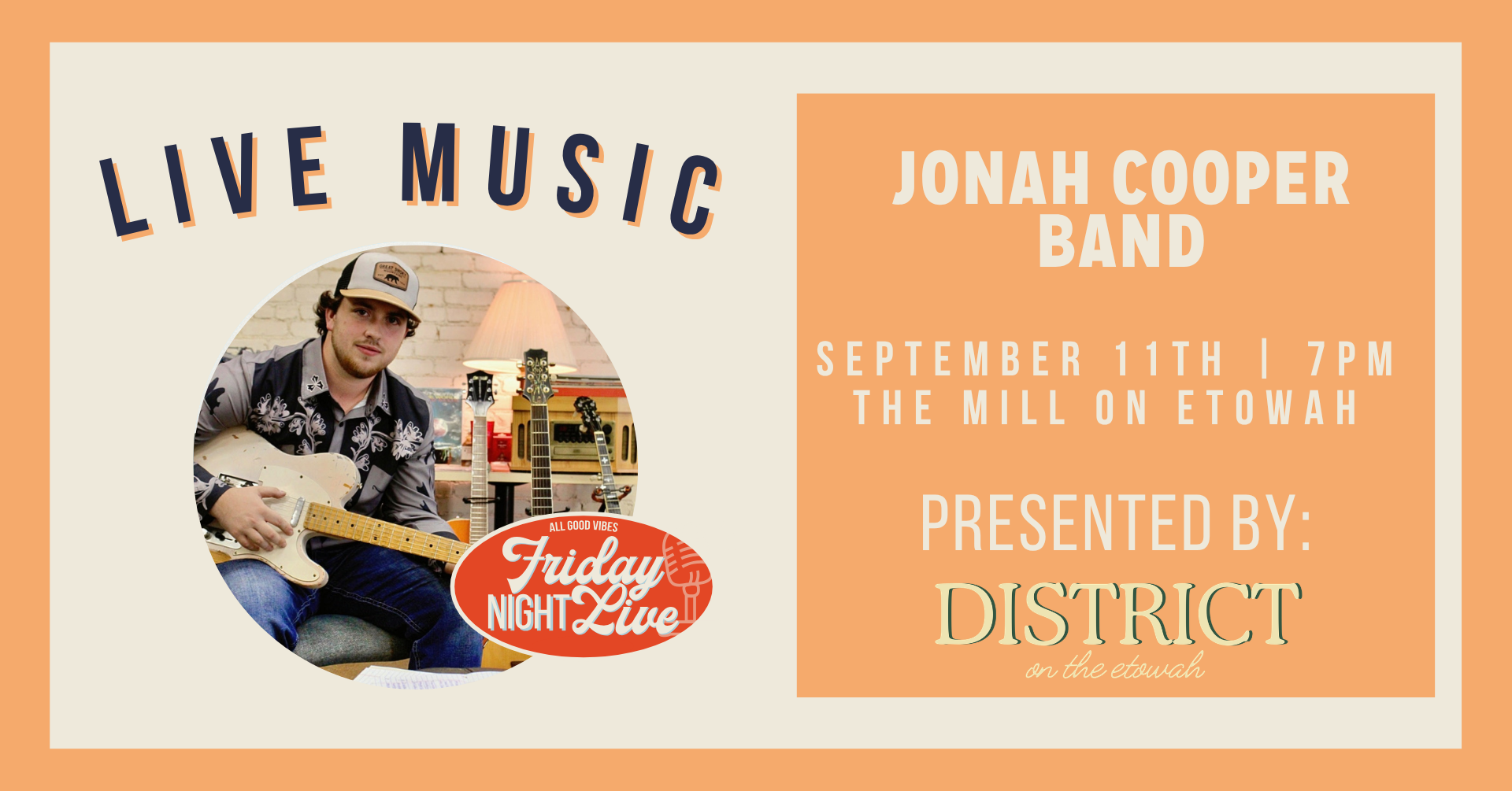 Jonah Cooper Band | Friday Night Live official event graphic